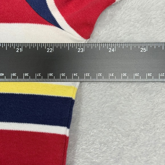 Polo Ralph Lauren Striped Polo Shirt Navy Red Yellow White Cotton Size M - Picture 4 of 12